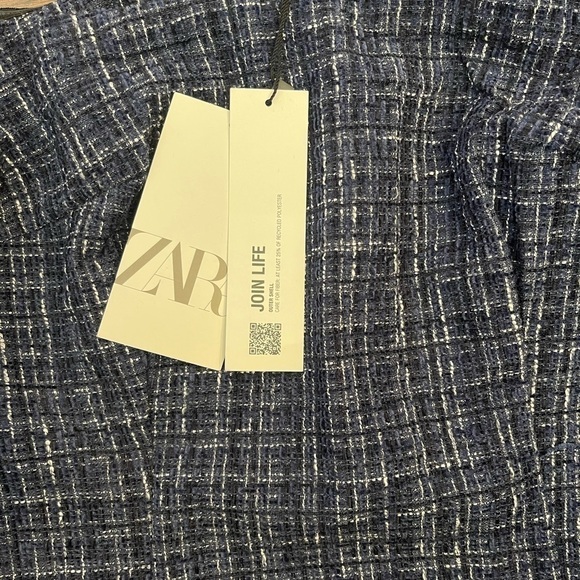 NWT Zara Tweed Peplum Off the Shoulder Top Size XS - Picture 7 of 7